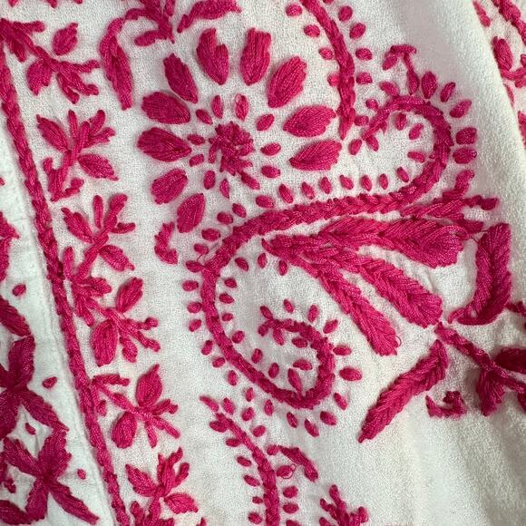 Roller‎ Rabbit Faith Embroidered Mini Dress white pink Cotton Womans Medium EUC - Picture 8 of 13